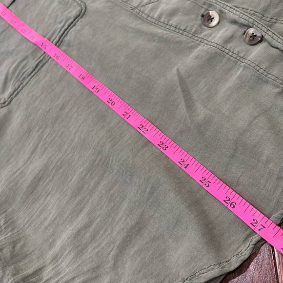 Free People We the Free Green Quilted Stitch Yoke Button up-shirt button down - Picture 6 of 14